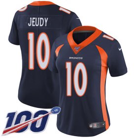 Wholesale Cheap Nike Broncos #10 Jerry Jeudy Navy Blue Alternate Women\'s Stitched NFL 100th Season Vapor Untouchable Limited Jersey
