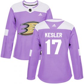 Wholesale Cheap Adidas Ducks #17 Ryan Kesler Purple Authentic Fights Cancer Women\'s Stitched NHL Jersey