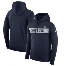 Wholesale Cheap Men\'s Dallas Cowboys Nike Navy Sideline Team Performance Pullover Hoodie