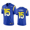 Wholesale Cheap Men's Los Angeles Rams #15 Tutu Atwell Royal Vapor Untouchable Limited Stitched Football Jersey