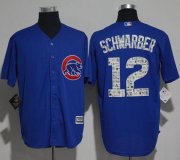 Wholesale Cheap Cubs #12 Kyle Schwarber Blue 2017 Spring Training Authentic Flex Base Stitched MLB Jersey