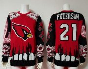 Wholesale Cheap Nike Cardinals #21 Patrick Peterson Red/Black Men's Ugly Sweater
