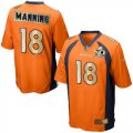 Wholesale Cheap Nike Broncos #18 Peyton Manning Orange Team Color Men's Stitched NFL Game Super Bowl 50 Collection Jersey