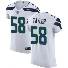 Wholesale Cheap Nike Seahawks #58 Darrell Taylor White Men\'s Stitched NFL New Elite Jersey