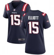 Cheap Women's New England Patriots #15 Ezekiel Elliott Navy Stitched Jersey(Run Small)