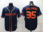 Wholesale Cheap Men's Houston Astros #35 Justin Verlander 2022 Navy City Connect Cool Base Stitched Jersey