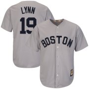 Wholesale Cheap Boston Red Sox #19 Fred Lynn Majestic Cooperstown Collection Cool Base Player Jersey Gray
