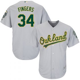 Wholesale Cheap Athletics #34 Rollie Fingers Grey Cool Base Stitched Youth MLB Jersey