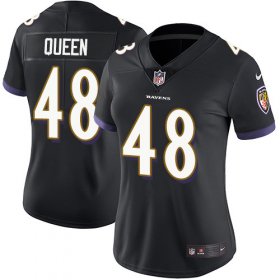 Wholesale Cheap Nike Ravens #48 Patrick Queen Black Alternate Women\'s Stitched NFL Vapor Untouchable Limited Jersey