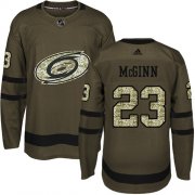 Wholesale Cheap Adidas Hurricanes #23 Brock McGinn Green Salute to Service Stitched NHL Jersey