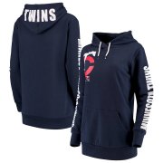 Wholesale Cheap Minnesota Twins G-III 4Her by Carl Banks Women's 12th Inning Pullover Hoodie Navy