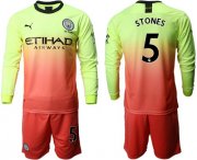Wholesale Cheap Manchester City #5 Stones Third Long Sleeves Soccer Club Jersey