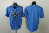 Wholesale Cheap Rays Blank Light Blue Cool Base Stitched MLB Jersey