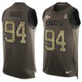 Wholesale Cheap Nike Chiefs #94 Terrell Suggs Green Men's Stitched NFL Limited Salute To Service Tank Top Jersey