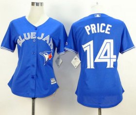 Wholesale Cheap Blue Jays #14 David Price Blue Alternate Women\'s Stitched MLB Jersey