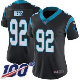 Wholesale Cheap Nike Panthers #92 Zach Kerr Black Team Color Women\'s Stitched NFL 100th Season Vapor Untouchable Limited Jersey