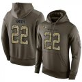 Wholesale Cheap NFL Men's Nike Baltimore Ravens #22 Jimmy Smith Stitched Green Olive Salute To Service KO Performance Hoodie