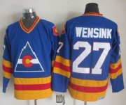 Wholesale Cheap Avalanche #27 John Wensink Blue CCM Throwback Stitched NHL Jersey