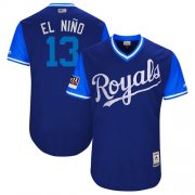 Wholesale Cheap Royals #13 Salvador Perez Royal "El Nino" Players Weekend Authentic Stitched MLB Jersey
