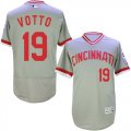 Wholesale Cheap Reds #19 Joey Votto Grey Flexbase Authentic Collection Cooperstown Stitched MLB Jersey