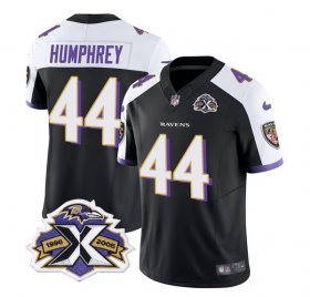 Wholesale Cheap Men\'s Baltimore Ravens #44 Marlon Humphrey Black White 2023 F.U.S.E With Patch Throwback Vapor Limited Stitched Jersey