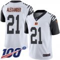 Wholesale Cheap Nike Bengals #21 Mackensie Alexander White Men's Stitched NFL Limited Rush 100th Season Jersey
