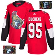 Wholesale Cheap Adidas Senators #95 Matt Duchene Red Home Authentic Fashion Gold Stitched NHL Jersey