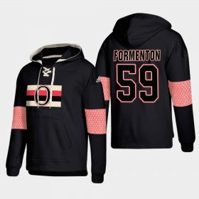 Wholesale Cheap Ottawa Senators #59 Alex Formenton Black adidas Lace-Up Pullover Hoodie