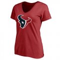Wholesale Cheap Women's Houston Texans Pro Line Primary Team Logo Slim Fit T-Shirt Red