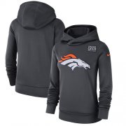 Wholesale Cheap NFL Women's Denver Broncos Nike Anthracite Crucial Catch Performance Pullover Hoodie