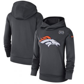 Wholesale Cheap NFL Women\'s Denver Broncos Nike Anthracite Crucial Catch Performance Pullover Hoodie