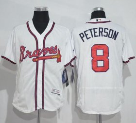 Wholesale Cheap Braves #8 Jace Peterson White Flexbase Authentic Collection Stitched MLB Jersey