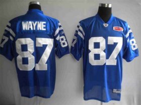 Wholesale Cheap Colts #87 Reggie Wayne Blue With Super Bowl Patch Stitched NFL Jersey