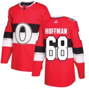 Wholesale Cheap Adidas Senators #68 Mike Hoffman Red Authentic 2017 100 Classic Stitched Youth NHL Jersey