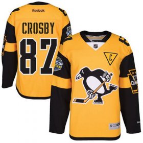 Wholesale Cheap Penguins #87 Sidney Crosby Gold 2017 Stadium Series Stitched Youth NHL Jersey