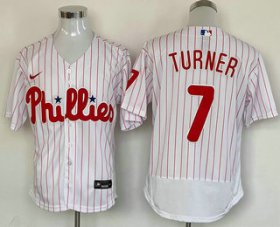 Cheap Men\'s Philadelphia Phillies #7 Trea Turner White Stitched MLB Flex Base Nike Jersey