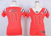 Wholesale Cheap Nike Falcons #11 Julio Jones Red Team Color Women's Stitched NFL Elite Draft Him Shimmer Jersey
