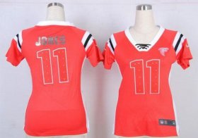 Wholesale Cheap Nike Falcons #11 Julio Jones Red Team Color Women\'s Stitched NFL Elite Draft Him Shimmer Jersey