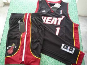 Wholesale Cheap Miami Heat 1 Bosh black swingman Basketball Suit