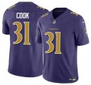 Cheap Men's Baltimore Ravens #31 Dalvin Cook Purple 2024 F.U.S.E. Color Rush Vapor Limited Football Stitched Jersey