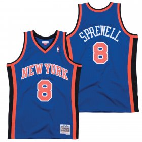 Wholesale Cheap Men\'s New Yok Knicks #8 Latrell Sprewell 1998/99 Royal Throwback Stitched Jersey