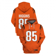 Wholesale Cheap Men's Orange Cincinnati Bengals #85 Tee Higgins 2021 Pullover Hoodie