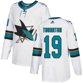 Wholesale Cheap Adidas Sharks #19 Joe Thornton White Road Authentic Stitched Youth NHL Jersey