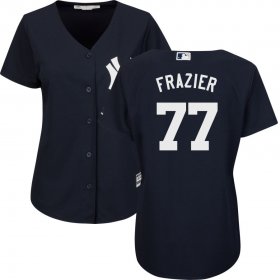 Wholesale Cheap New York Yankees #77 Clint Frazier Navy Majestic Women\'s Cool Base Stitched MLB Jersey