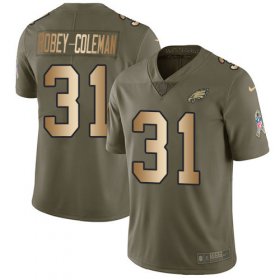 Wholesale Cheap Nike Eagles #31 Nickell Robey-Coleman Olive/Gold Men\'s Stitched NFL Limited 2017 Salute To Service Jersey