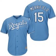 Wholesale Cheap Royals #15 Whit Merrifield Light Blue Cool Base Stitched Youth MLB Jersey