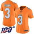 Wholesale Cheap Nike Dolphins #3 Josh Rosen Orange Women's Stitched NFL Limited Rush 100th Season Jersey