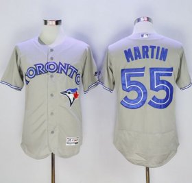 Wholesale Cheap Blue Jays #55 Russell Martin Grey Flexbase Authentic Collection Stitched MLB Jersey
