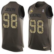 Wholesale Cheap Nike Vikings #98 Linval Joseph Green Men's Stitched NFL Limited Salute To Service Tank Top Jersey