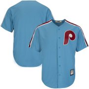 Wholesale Cheap Philadelphia Phillies Majestic Big & Tall Cooperstown Replica Cool Base Team Jersey Light Blue